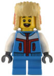 LEGO® Minifigurák Child - Dark Azure Jacket, Red and Tan Ushanka Hat hol288 (hol288)