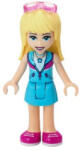 LEGO® Minifigurák Friends Stephanie - Medium Azure Skirt, Medium Azure and Dark Purple Jacket, Sunglasses frnd405 (frnd405)