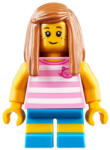 LEGO® Minifigurák Child - Girl, Bright Pink Striped Shirt with Cat Head, Dark Azure Short Legs with Molded Yellow Stri cty0907 (cty0907)