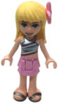 LEGO® Minifigurák Friends Stephanie - Bright Pink Layered Skirt, Metallic Light Blue Swimsuit Top, Pearl Dark Gray San frnd381 (frnd381)