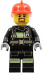 LEGO® Minifigurák Fire - Reflective Stripes with Utility Belt, Red Fire Helmet, Brown Goatee cty0966 (cty0966)