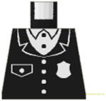 LEGO® Alkatrészek (Pick a Brick) Fekete Sheriff Minifig felsőrész, kar nélkül 973pb91 (973pb91)