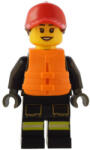 LEGO® Minifigurák Fire - Female, Reflective Stripes with Utility Belt and Flashlight, Red Cap with Reddish Brown Ponyt cty1551 (cty1551)