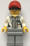 LEGO® Minifigurák Scientist - Female, Red Cap with Ponytail Hair, Blue Goggles and Light Bluish Gray Legs cty1069 (cty1069)