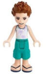 LEGO® Minifigurák Friends Ethan - Dark Turquoise Shorts, White Top with Palm Trees frnd385 (frnd385)