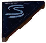 LEGO® Alkatrészek (Pick a Brick) Fekete 2x2 háromszög alakú csempe, S mintájú matricával 700655 (700655)