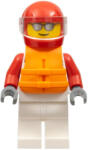 LEGO® Minifigurák Male, White and Red Jumpsuit with 'XTREME' Logo, Red Helmet, Orange Life Jacket, Sunglasses cty1112 (cty1112)