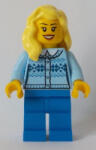 LEGO® Minifigurák Fair Isle Sweater, Bright Light Yellow Female Hair over Shoulder, Blue Legs cty0892 (cty0892)