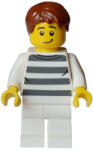 LEGO® Minifigurák Police - City Bandit Crook Male, White Shirt with Dark Bluish Gray Prison Stripes, White Legs, Reddi cty1587 (cty1587)