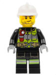 LEGO® Minifigurák Fire - Reflective Stripes with Utility Belt and Flashlight, White Fire Helmet, Beard Stubble, Brown cty1255 (cty1255)