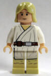 LEGO® Minifigurák Luke Skywalker - Hosszú Haj, Fehér Köpeny, Cserszínű Láb sw0176 (sw0176)