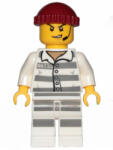 LEGO® Minifigurák Sky Police - Jail Prisoner 86753 Prison Stripes, Scowl with Open Mouth and Headset, Dark Red Knit Ca cty0988 (cty0988)