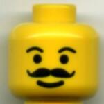 LEGO® Alkatrészek (Pick a Brick) Mosolygós Bajuszos Fej, használt 3626bpb0083 (3626bpb0083)