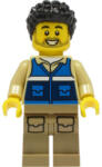 LEGO® Minifigurák Wildlife Rescue Worker - Male, Blue Vest with 'RESCUE' Pattern on Back, Dark Tan Legs with Pockets, cty1306 (cty1306)