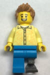 LEGO® Minifigurák Grocery Store Customer - Male, Bright Light Yellow Shirt, Medium Nougat Hair, Prosthetic Leg cty1482 (cty1482)