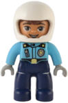 LEGO® DUPLO® Duplo Figure Lego Ville, Male Police, Dark Blue Legs, Medium Azure Top with Badge and Zipper, White 47394pb328 (47394pb328)
