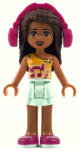 LEGO® Minifigurák Friends Andrea - Light Aqua Layered Skirt, Bright Light Orange Top with Winged Music Notes, Headphon frnd249 (frnd249)