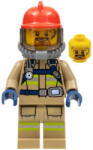 LEGO® Minifigurák Fire - Reflective Stripes, Dark Tan Suit, Red Fire Helmet, Open Mouth with Goatee, Breathing Neck Ge cty0962 (cty0962)