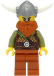 LEGO® Minifigurák Viking Warrior - Male, Medium Nougat Leather Armor, Dark Orange Beard and Legs, Flat Silver Helmet vik038 (vik038)
