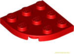 LEGO® Alkatrészek (Pick a Brick) Piros 3X3 Lapos 1/4 Kör 4178428 (4178428)