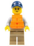 LEGO® Minifigurák Kayaker, Dark Blue Cap, Orange 2 Strap Life Jacket cty0987 (cty0987)