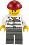 LEGO® Minifigurák Police - Jail Prisoner 86753 Prison Stripes, Dark Red Knit Cap, Scar, and Stubble cty1159 (cty1159)
