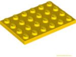 LEGO® Alkatrészek (Pick a Brick) Sárga 4X6 Lapos Elem 303224 (303224)