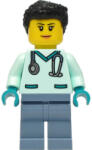 LEGO® Minifigurák Wildlife Rescue Veterinarian - Female, Light Aqua Scrubs, Sand Blue Legs, Black Hair cty1297 (cty1297)