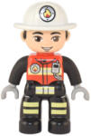 LEGO® DUPLO® Duplo Figure Lego Ville, Male Firefighter, Black Legs with Reflective Stripes, Red Vest with Silver 47394pb331 (47394pb331)