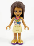 LEGO® Minifigurák Friends Andrea - Tan Skirt, Coral, Lime and Medium Azure Top, Gold Boots frnd392 (frnd392)