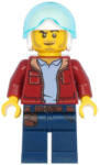 LEGO® Minifigurák Man, Dark Red Jacket with Bright Light Blue Shirt, Dark Blue Legs with Belt, White Flight Helmet, Tr cty1176 (cty1176)