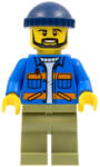 LEGO® Minifigurák Dock Worker, Male, Blue Jacket with Diagonal Lower Pockets and Orange Stripes, Olive Green Legs, Dar cty0996 (cty0996)