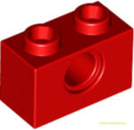 LEGO® Alkatrészek (Pick a Brick) Piros Technic 1X2 Elem, Lyukkal 370021 (370021)