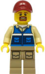 LEGO® Minifigurák Wildlife Rescue Worker - Male, Dark Red Cap, Blue Vest with 'RESCUE' Pattern on Back, Dark Tan Legs cty1298 (cty1298)