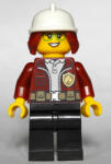 LEGO® Minifigurák Fire Chief, Female - Freya McCloud, Dark Red Jacket, Black Legs, White Fire Helmet, Open Smile / Clo cty1288 (cty1288)