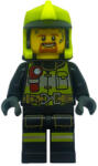 LEGO® Minifigurák Fire - Reflective Stripes with Utility Belt and Flashlight, Neon Yellow Fire Helmet, Dark Orange Mou cty1556 (cty1556)