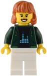 LEGO® Minifigurák Gaming Tournament Spectator - Female, Dark Green Hoodie with Bright Green Drawstrings, White Legs, D cty1542 (cty1542)