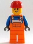 LEGO® Minifigurák Construction Worker - Male, Orange Overalls with Reflective Stripe and Buckles over Blue Shirt, Oran cty1403 (cty1403)