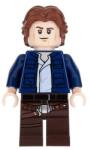 LEGO® Minifigurák Han Solo - Sötétbarna lábakkal, sötétkék dzsekiben, hullámos hajjal sw0879 (sw0879)