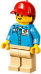 LEGO® Minifigurák Ground Crew - Female, Medium Blue Shirt with 'Octan' Logo, Tan Legs, Red Ball Cap with Reddish Brown cty1194 (cty1194)
