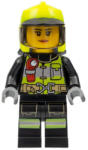 LEGO® Minifigurák Fire - Reflective Stripes with Utility Belt and Flashlight, Neon Yellow Fire Helmet, Trans-Black Vis cty1371 (cty1371)