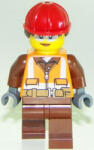 LEGO® Minifigurák Construction Worker - Female, Orange Safety Vest, Reflective Stripes, Reddish Brown Shirt and Legs, cty0934 (cty0934)