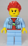 LEGO® Minifigurák Woman, Bright Light Blue Denim Jacket, Bright Light Blue Legs, Red Spiked Hair twn440 (twn440)