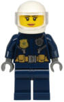 LEGO® Minifigurák Police - City Motorcyclist Female, Leather Jacket with Gold Badge and Utility Belt, White Helmet, Tr cty1134 (cty1134)