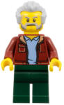 LEGO® Minifigurák Man, Dark Red Jacket with Bright Light Blue Shirt, Dark Green Legs, Light Bluish Gray Hair, Beard an cty1336 (cty1336)