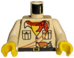 LEGO® Alkatrészek (Pick a Brick) Bézs Minifig Felsőrész, Felfedező Sivatagi Safari Ruha Piros Kendő és Pisztoly 973pb391c01 (973pb391c01)