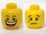 LEGO® Alkatrészek (Pick a Brick) Sárga Minifigura Fej, Dupla festéssel Nevető/Síró Arccal 3626bpb0368 (3626bpb0368)