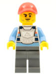 LEGO® Minifigurák Alex - Stuntz Driver, White Racing Chest Protector with Medium Blue Arms, Dark Bluish Gray Legs, Cor cty1326 (cty1326)