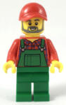 LEGO® Minifigurák Farmer - Red Cap and Flannel Shirt, Dark Bluish Gray Beard, Green Overalls cty0984 (cty0984)