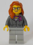 LEGO® Minifigurák Scientist - Female, Dark Bluish Gray Jacket with Magenta Scarf, Dark Orange Female Hair over Shoulde cty1058 (cty1058)